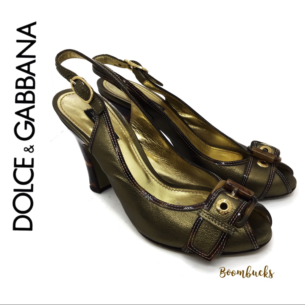 Dolce And Gabbana Metallic Pump, Heels, Peep Toe